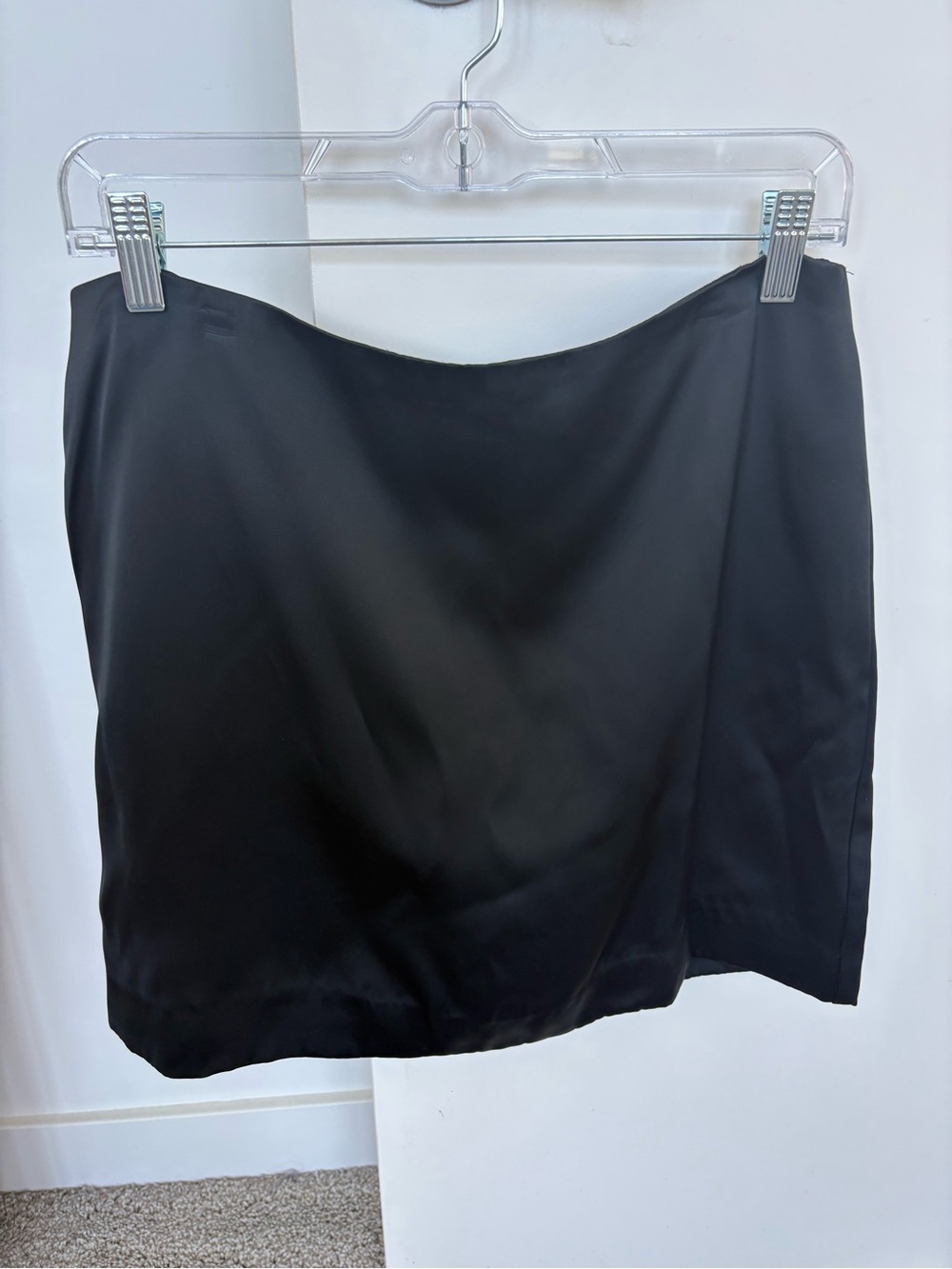 NWT Madewell $98 satin mini skirt black  sz 8 - Picture 4 of 10